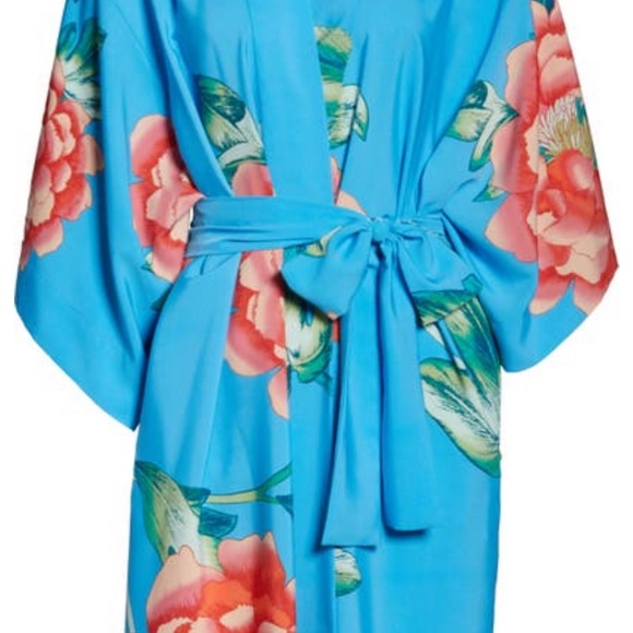 Natori Nova Floral Satin Robe, Beautiful ~ Size Small - Picture 3 of 10